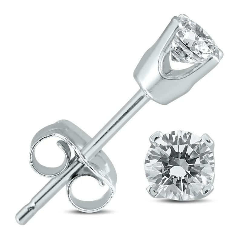 Marquee 1/3 Carat TW Diamond Solitaire Stud Earrings in 14K White Gold (I-J COLOR, SI2-SI3 CLARITY)