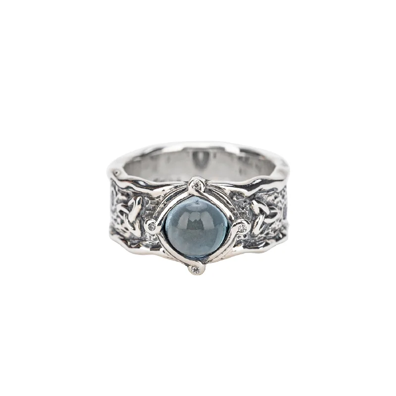 Silver Rocks 'n Rivers Ring - Sky Blue Topaz