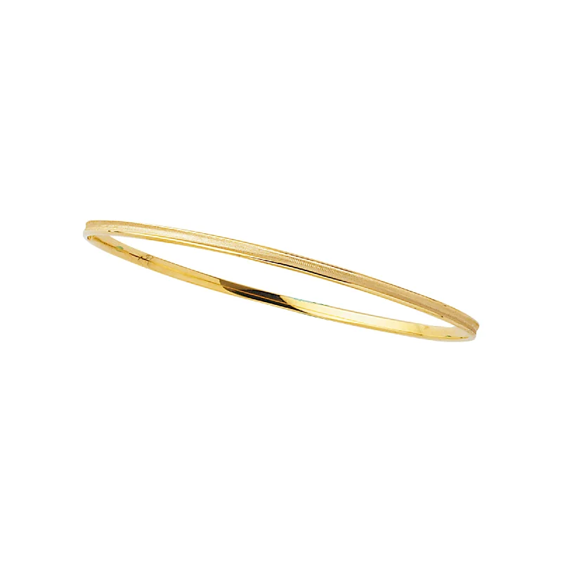 14K Gold Concave Bangle