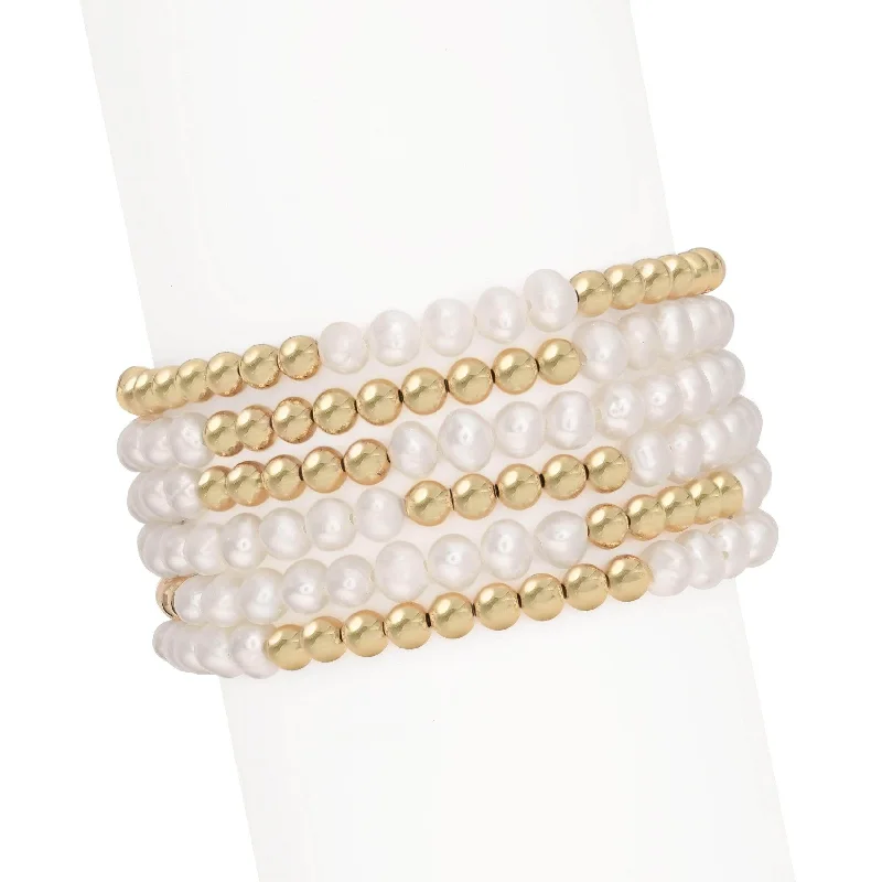 Party of 6 | Freshwater Pearl Bracelet Set