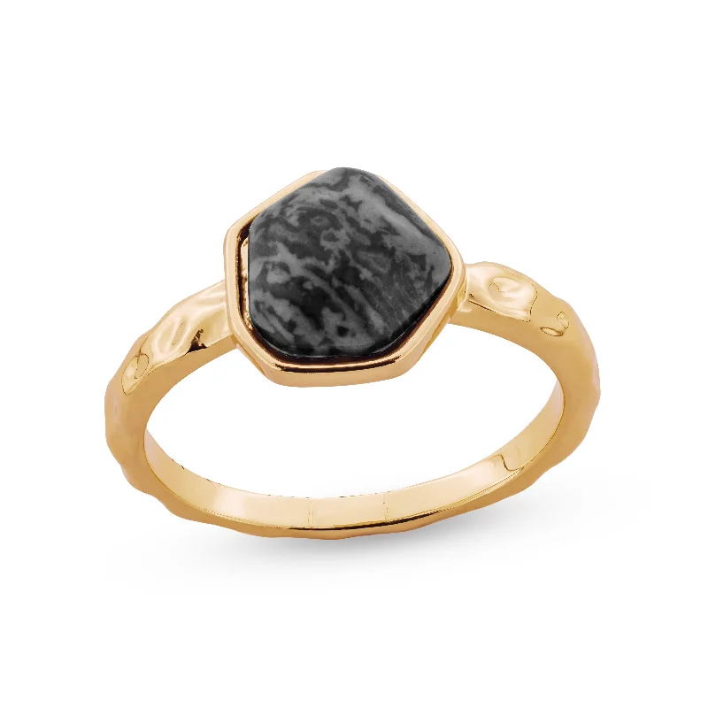 Azalea Textured Stone Ring