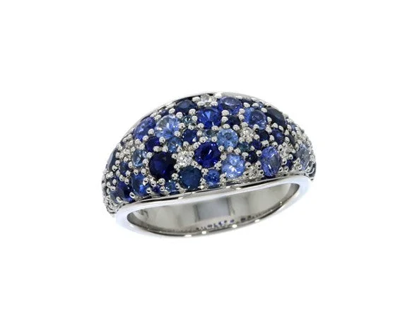 White Gold Sapphire & Diamond Ring