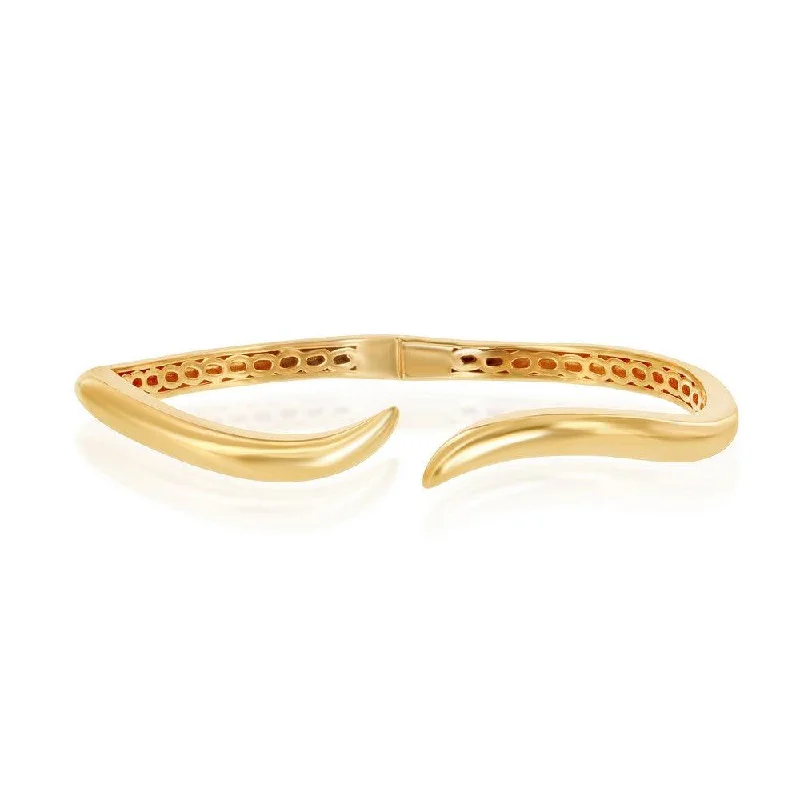 Sterling Silver Waved Bangle - Gold Plated