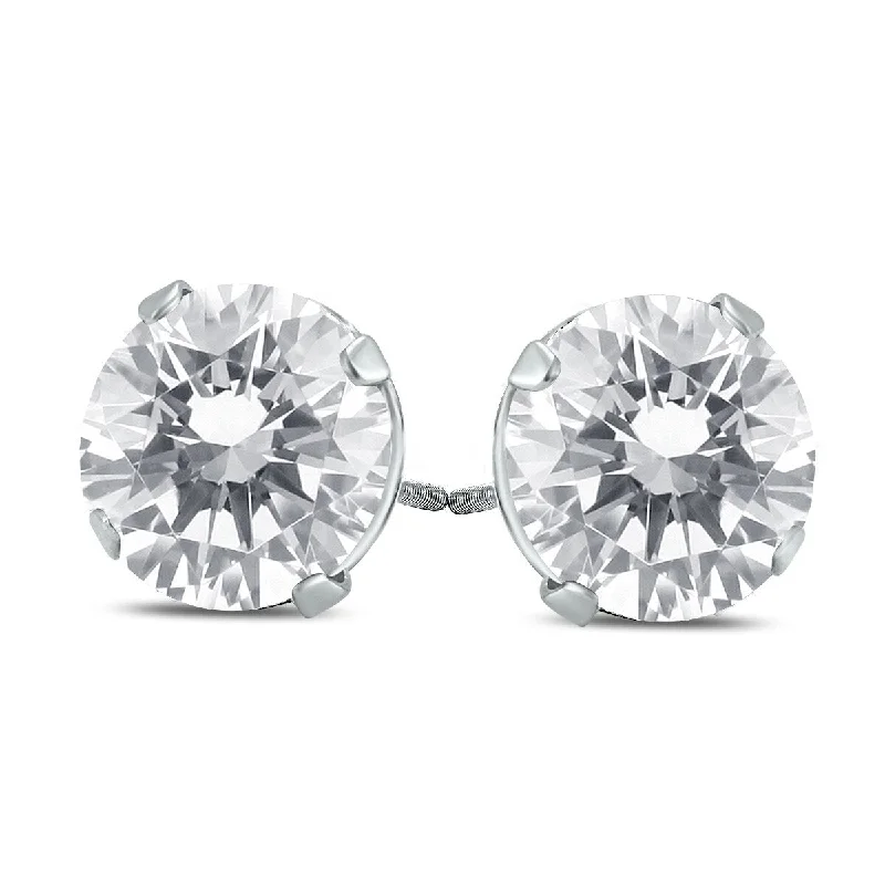 Marquee Certified 1/2 Carat TW (H-I Color, SI1-SI2 Clarity) Round Diamond Solitaire Stud Earrings in 14K White Gold