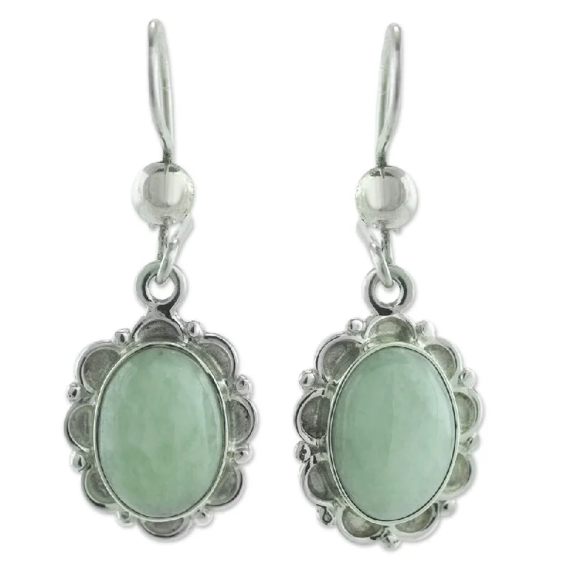 Handmade Sterling Silver 'Apple of the Forest' Jade Earrings (Guatemala)