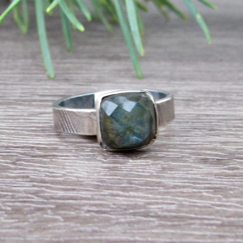 Square Labradorite Ring