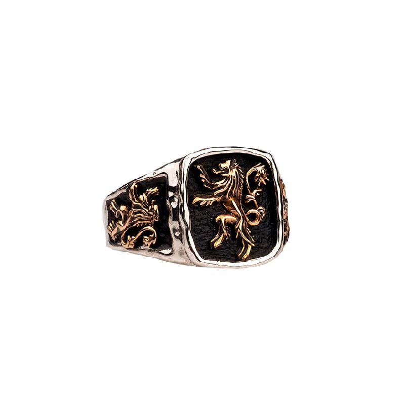 Limited Edition Silver and Bronze Lion Rampant Ring