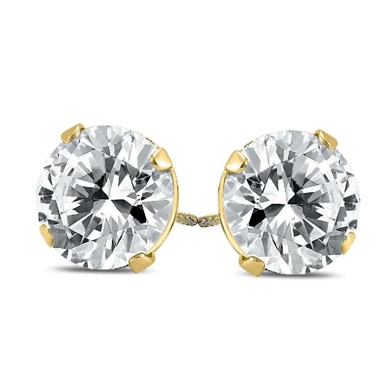 Marquee Certified (H-I Color, SI1-SI2 Clarity) 1/4 Carat TW Round Diamond Solitaire Stud Earrings In 14K White Gold