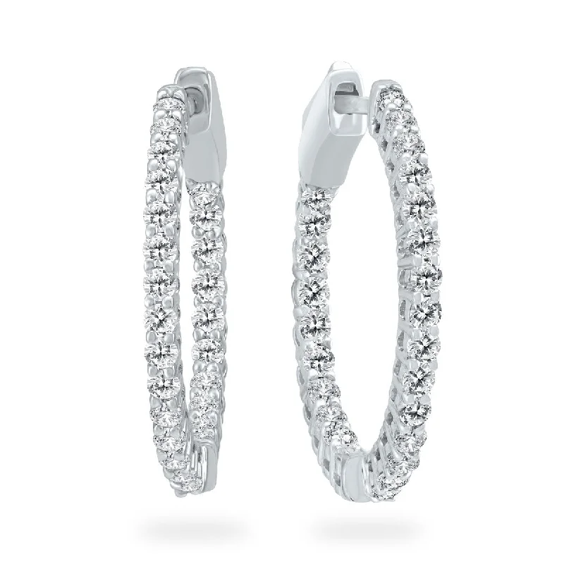 Marquee Certified 1/2 Carat TW Diamond Hoop Earrings in 10K Yellow Gold (K-L Color, I2-I3 Clarity)