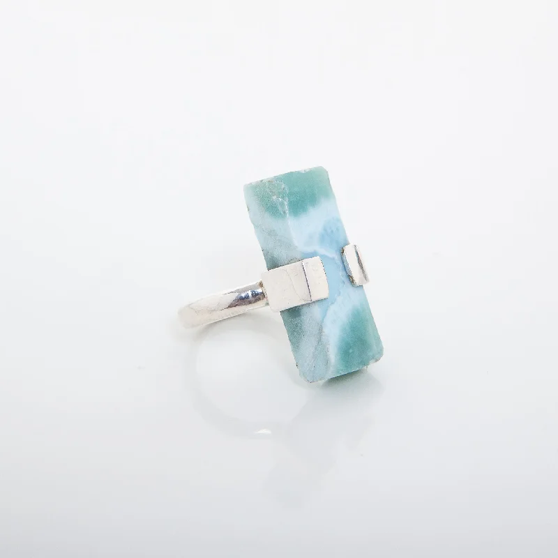 Rough Larimar Ring Milan