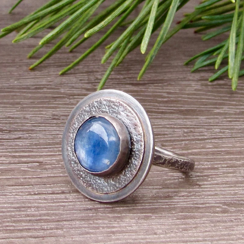 Circular Blue Kyanite Ring