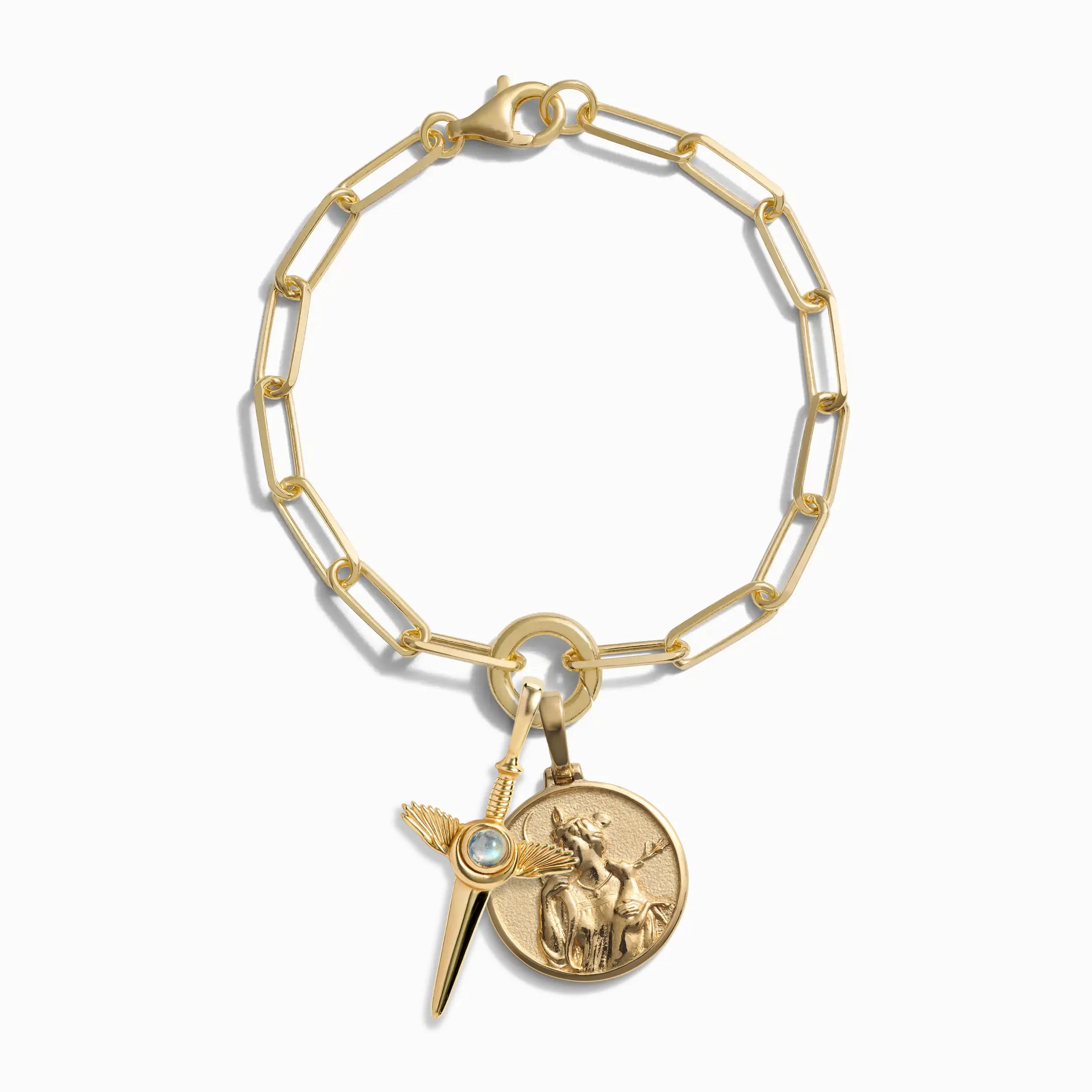 Artemis and Flying Dagger Charm Bracelet