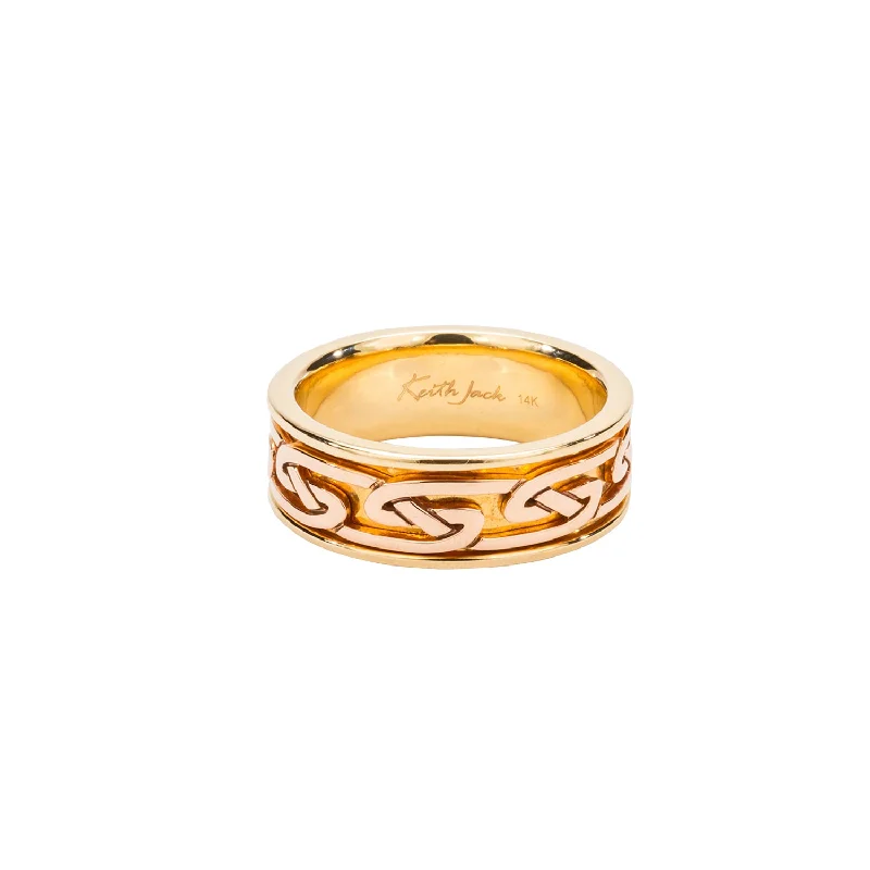 10k Yellow and Rose Gold Celtic Knot 'Laro' Wedding Ring