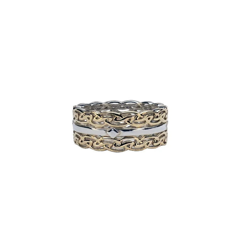 Silver and 10k Gold Celtic Double Eternity Knot 'Alvie' Ring