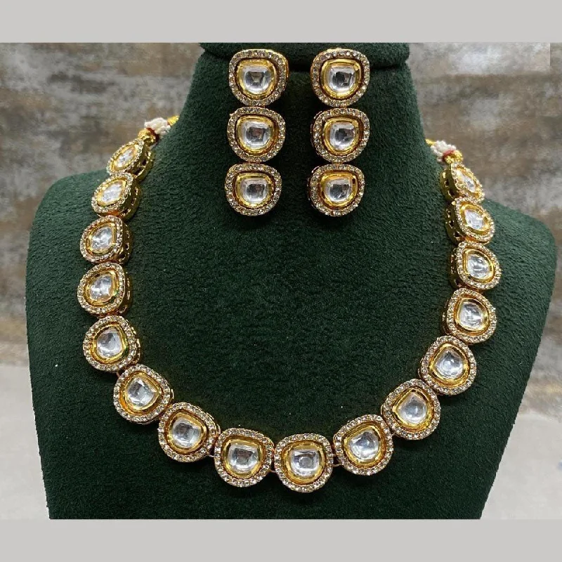 FS Collection Gold Plated Crystal Stone Necklace Set