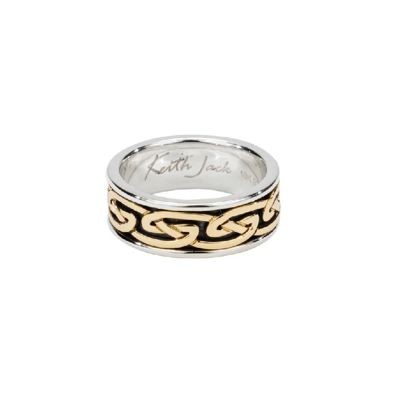 Silver and 10k Gold Raised Eternity Knot 'Laro' Ring