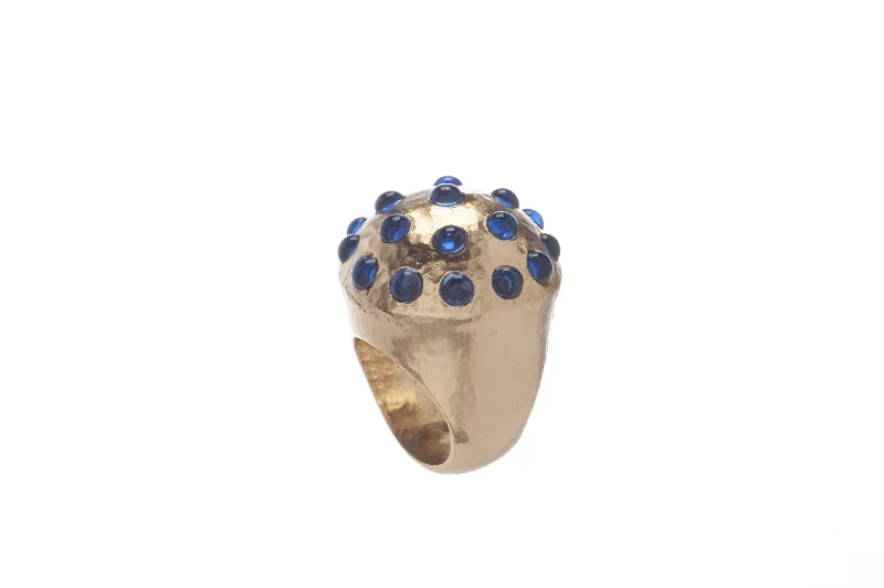 Empress Round Ring in Blue Quartz