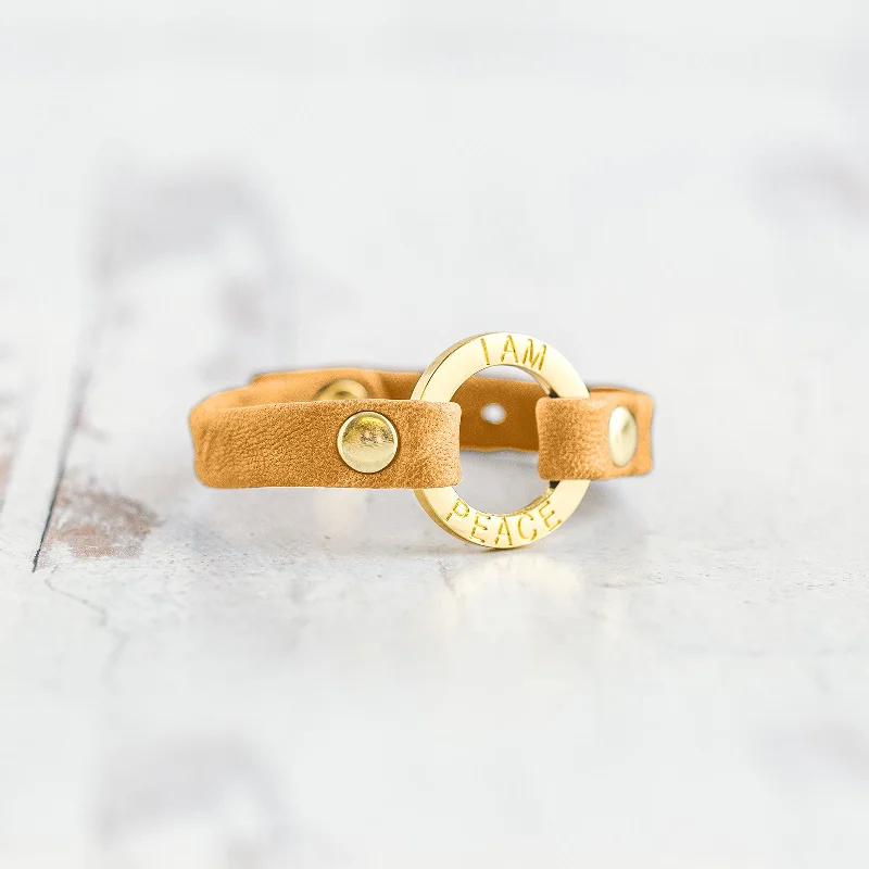 Mantra “ I AM PEACE” Bracelet - Gold