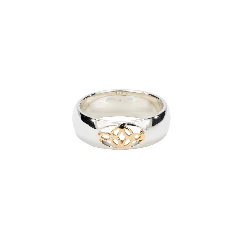 10k White and Yellow Gold Double Trinity Knot 'Roan' Ring