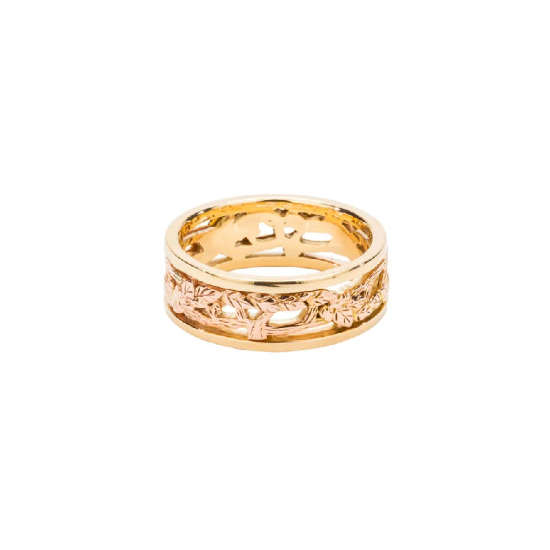 14k Rose and Yellow Gold Tree of Life "Awe" Ring