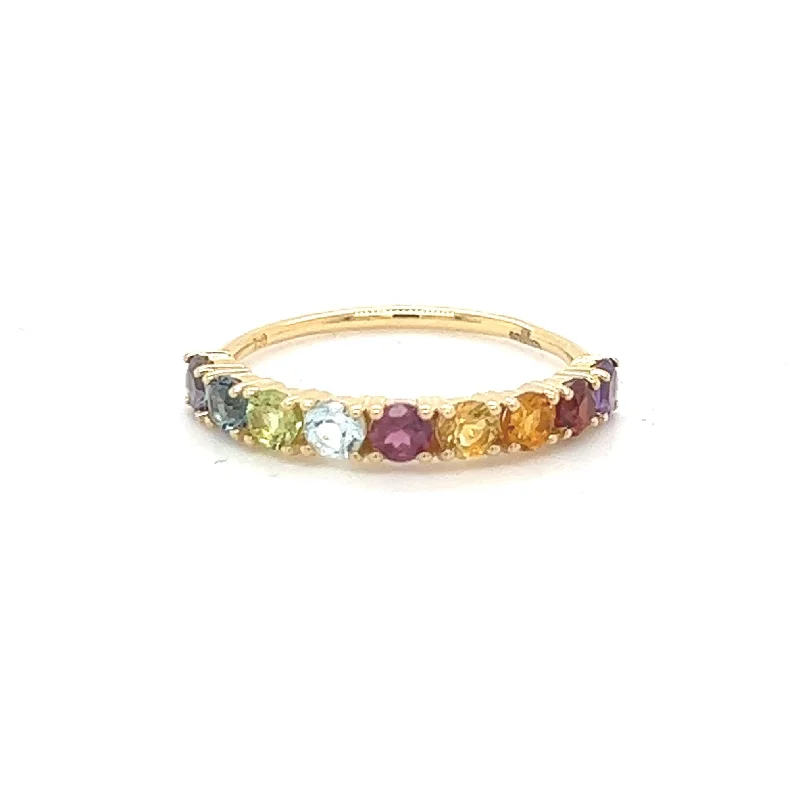 Rainbow Gemstones Multi Fine Ring