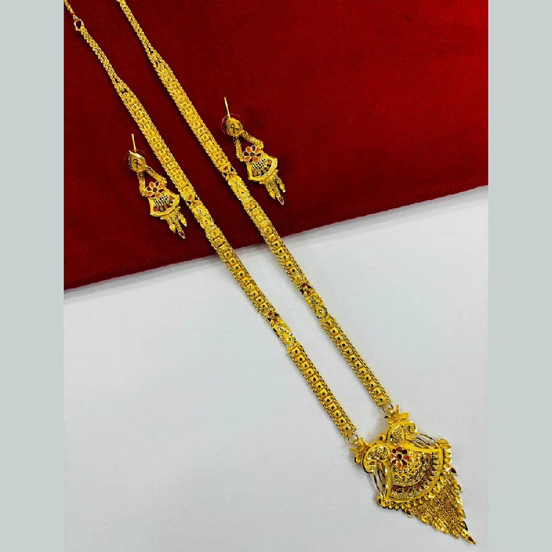 FS Collection Gold Plated Long Necklace Set