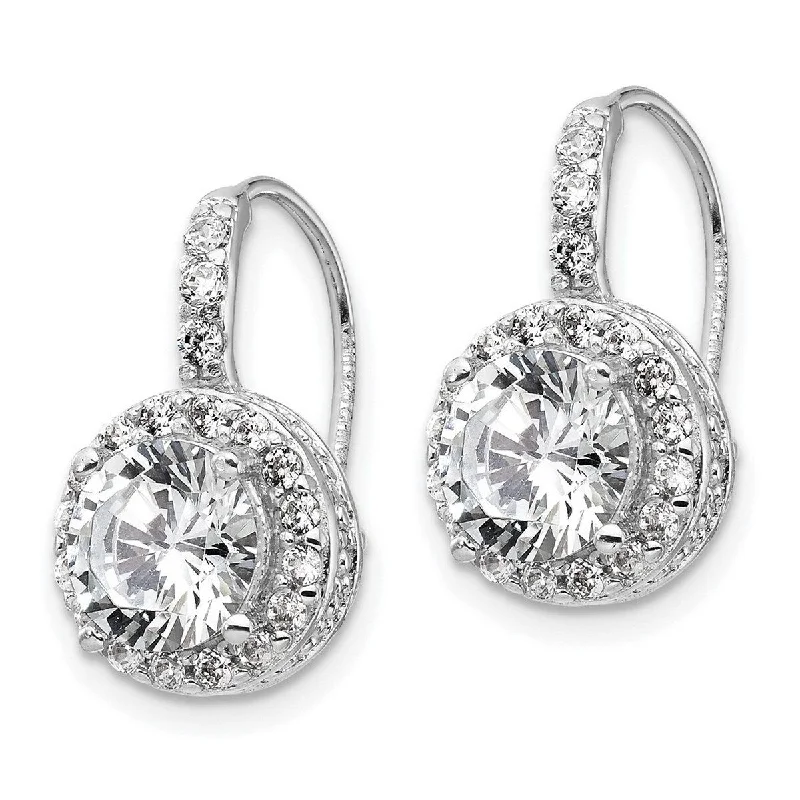 Curata 925 Sterling Silver Kidney wire CZ Cubic Zirconia French Wire Earrings - 17x11mm Wide