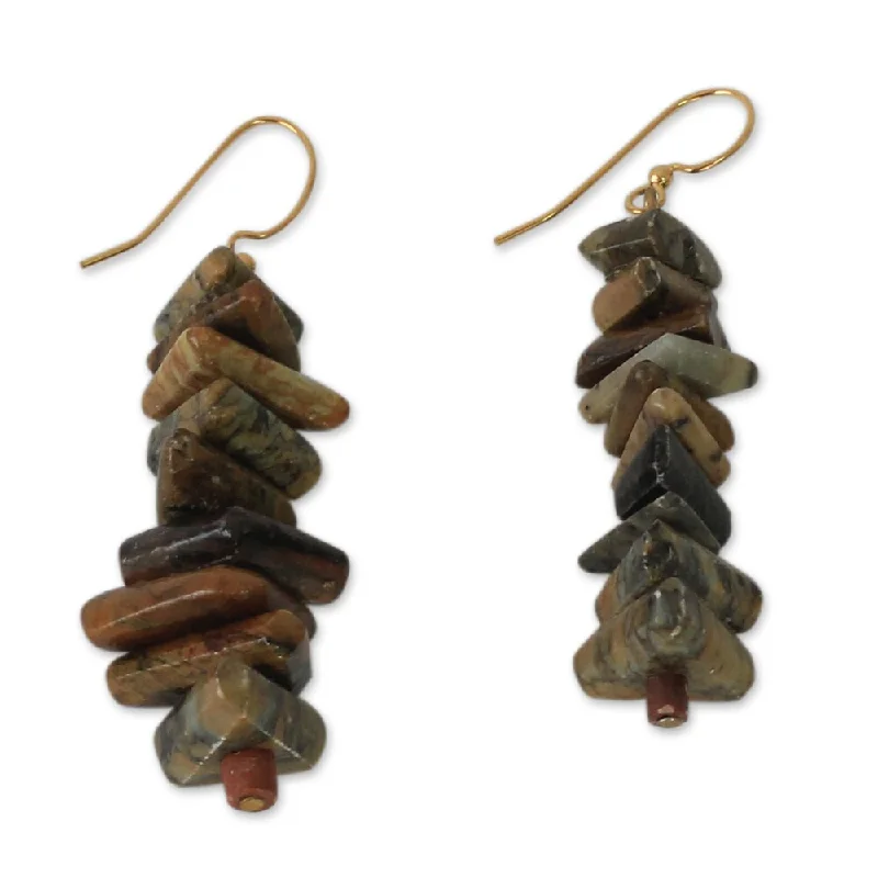 Handmade Anidaso' Soapstone Beaded Earrings (Ghana)