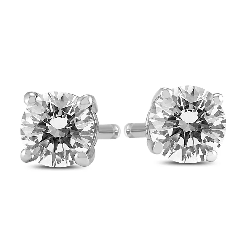 Marquee 3/4 Carat TW Round Diamond Solitaire Stud Earrings In 14k White Gold