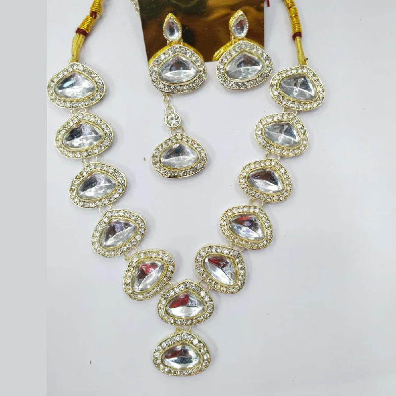 Manisha Jewellery Gold Plated Austrian Stone And Crystal Stone Necklace Set