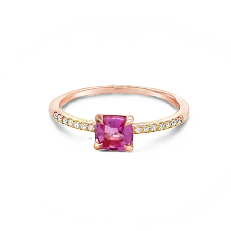 Rainbow Gemstone Pink Sapphire Fine Ring