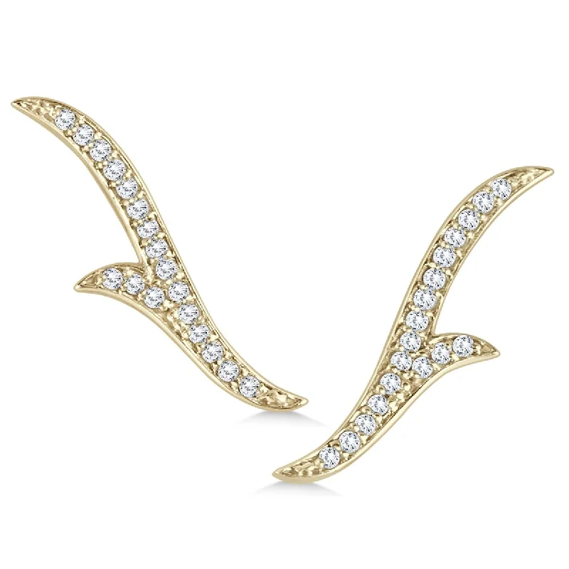 Marquee 1/5 Carat TW Diamond Climber Earrings in 14K Yellow Gold