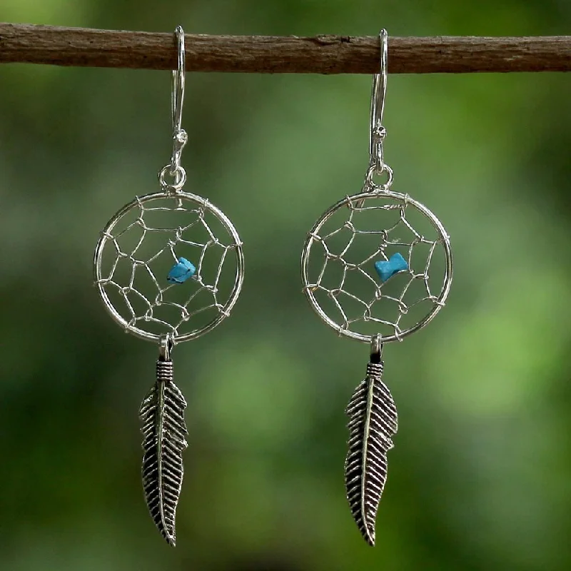 Handmade Sterling Silver 'Catching a Dream' Earrings (Thailand)