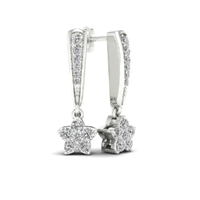 De Couer 1/4ct TDW Diamond Star Dangle Earrings (H-I, I2) - White