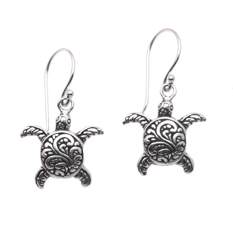 NOVICA Baby Turtles, Sterling silver dangle earrings - 1.2*0.6