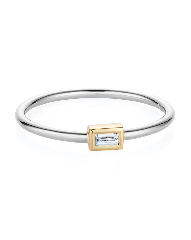 Tiny Baguette Diamond Ring