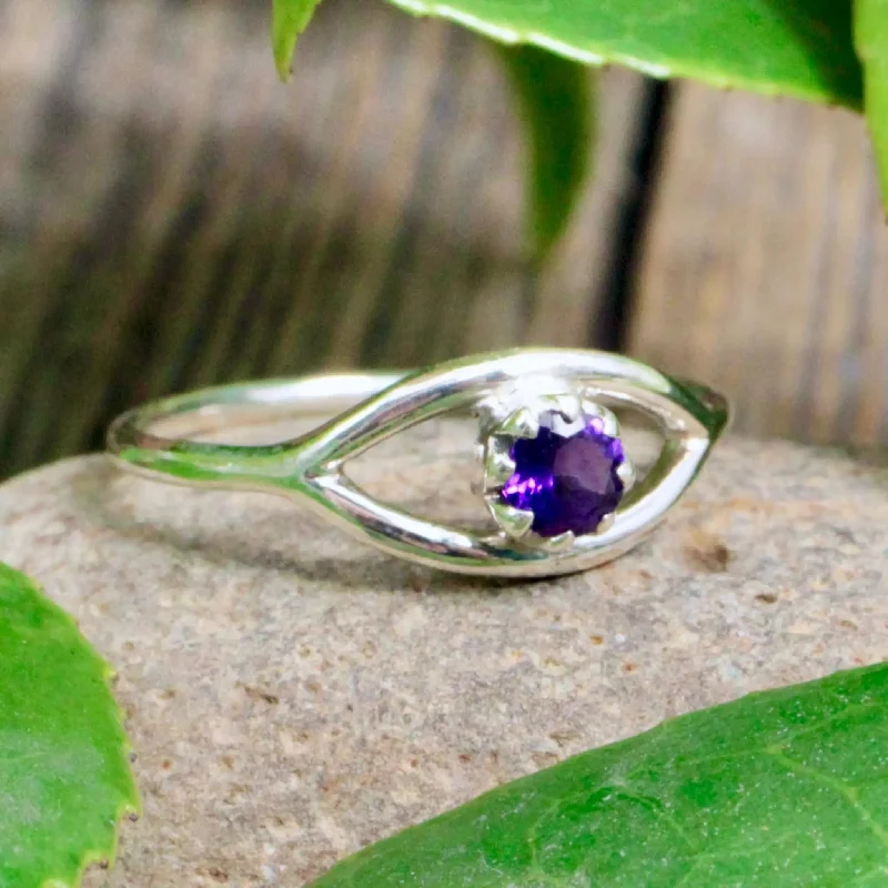 Amethyst Evil Eye Ring