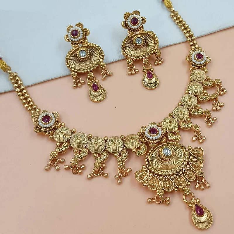 Padmawati Bangles Gold Plated Pota Stone And Pearls Necklace Set