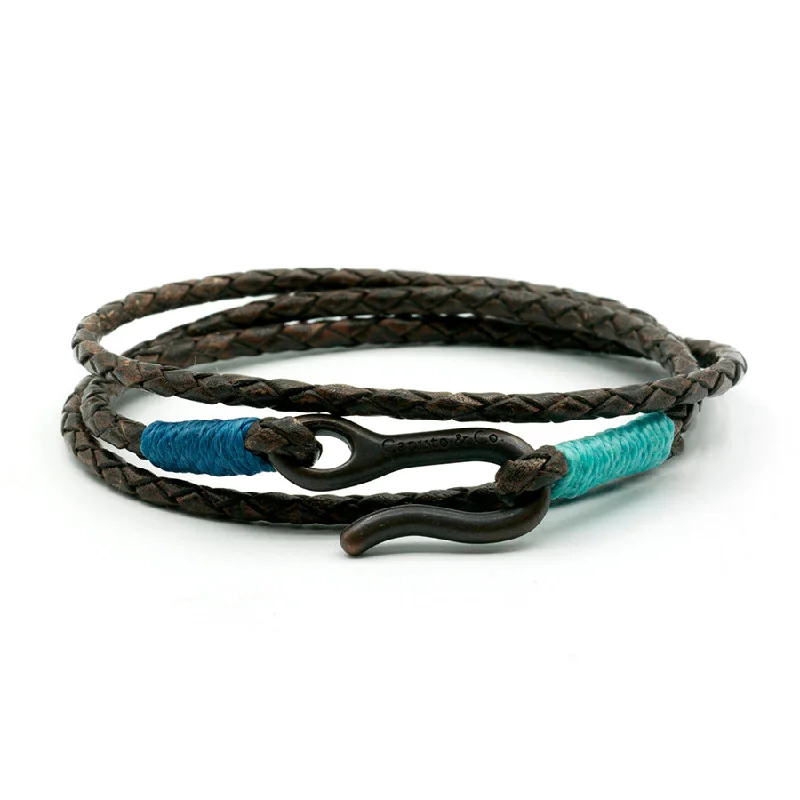 Braided Leather Triple Wrap