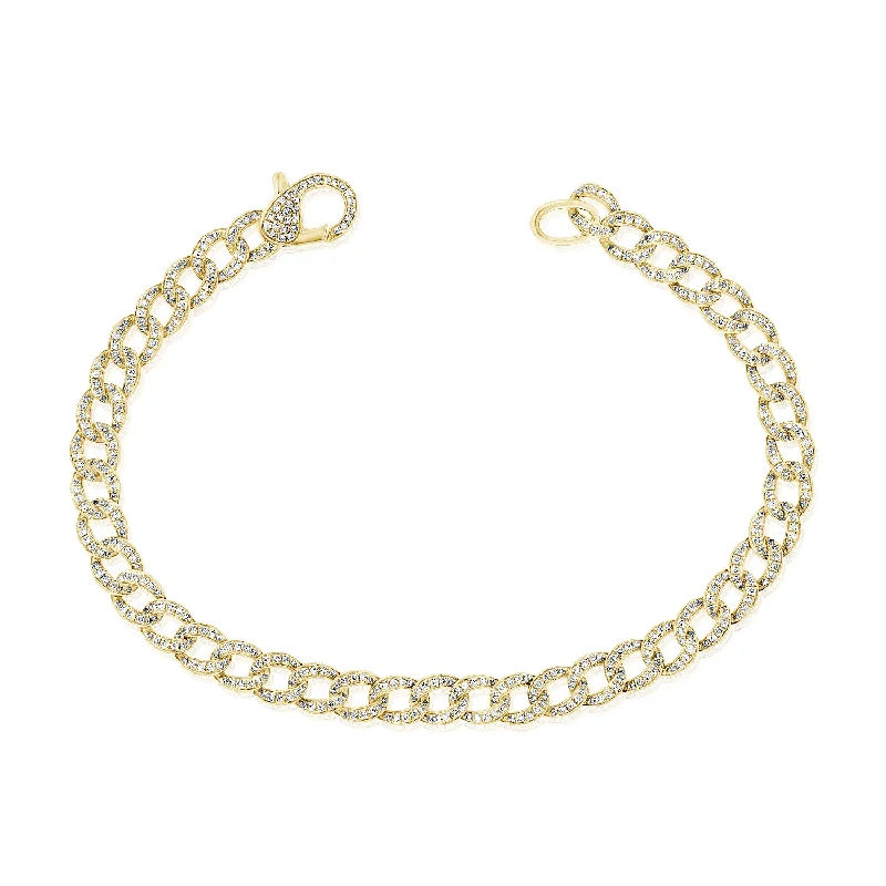 14K GOLD DIAMOND REGINA LINK BRACELET