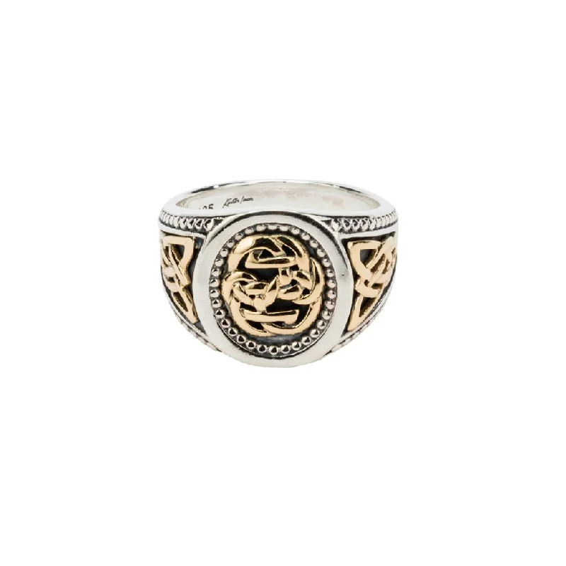 Silver and 10k Gold Path of Life Ring