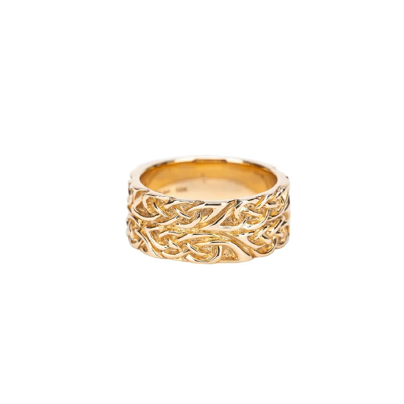 Yellow Gold Celtic Double Organic Knot Ring - Custom Order