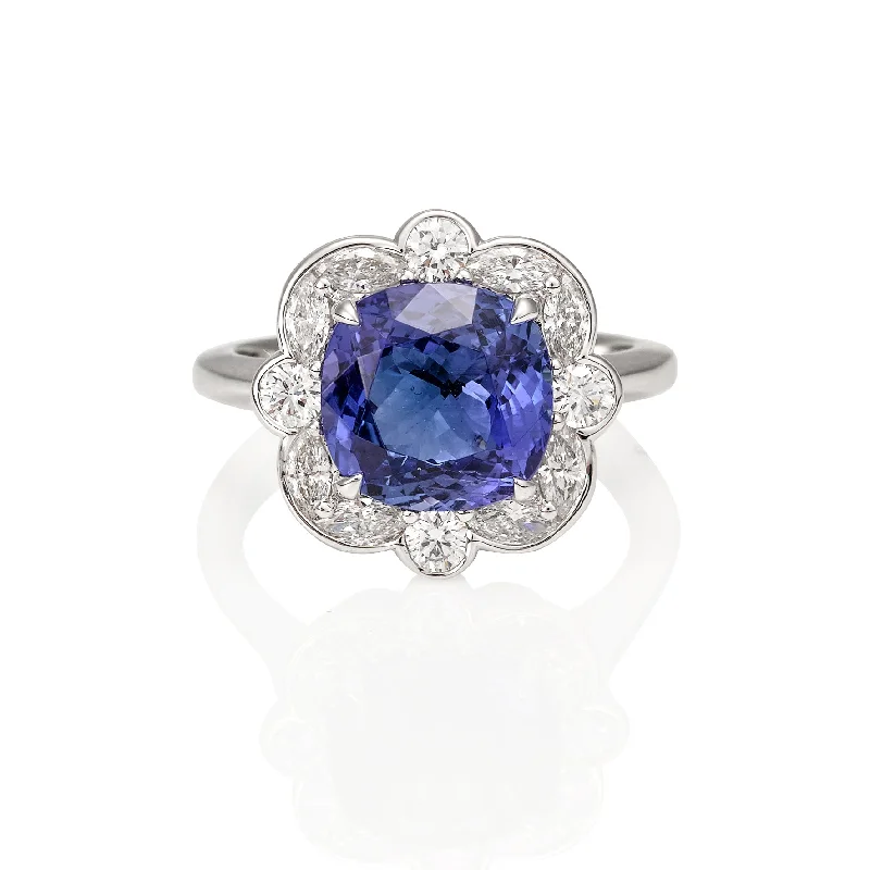 Levendi Tanzanite Flower of Love Ring