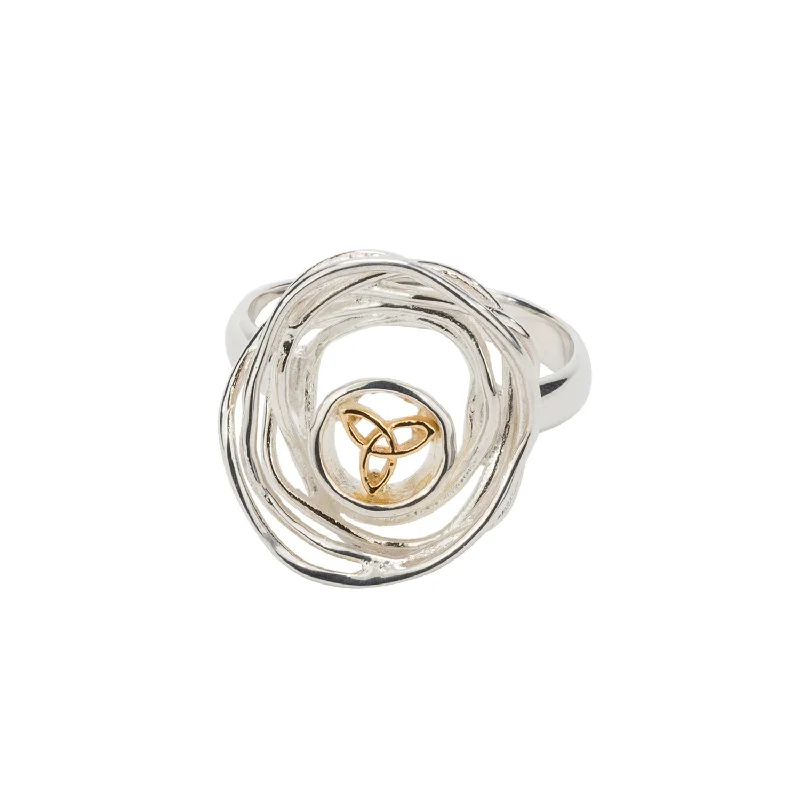 Silver and 10k Gold Celtic Cradle of Life Ring