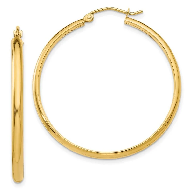 Curata 14k Yellow Gold 2.75x37mm Polished Hoop Earrings