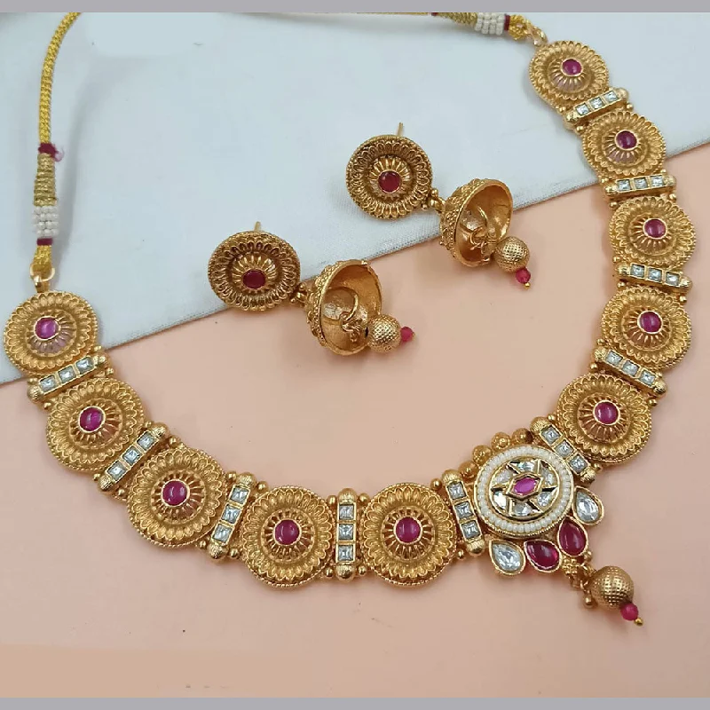 Padmawati Bangles Gold Plated Pota Stone And Pearls Necklace Set