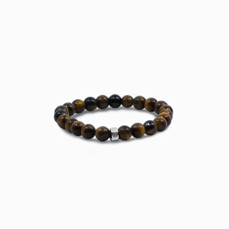 Tiger Eye and Black Tourmaline Bead Bracelet