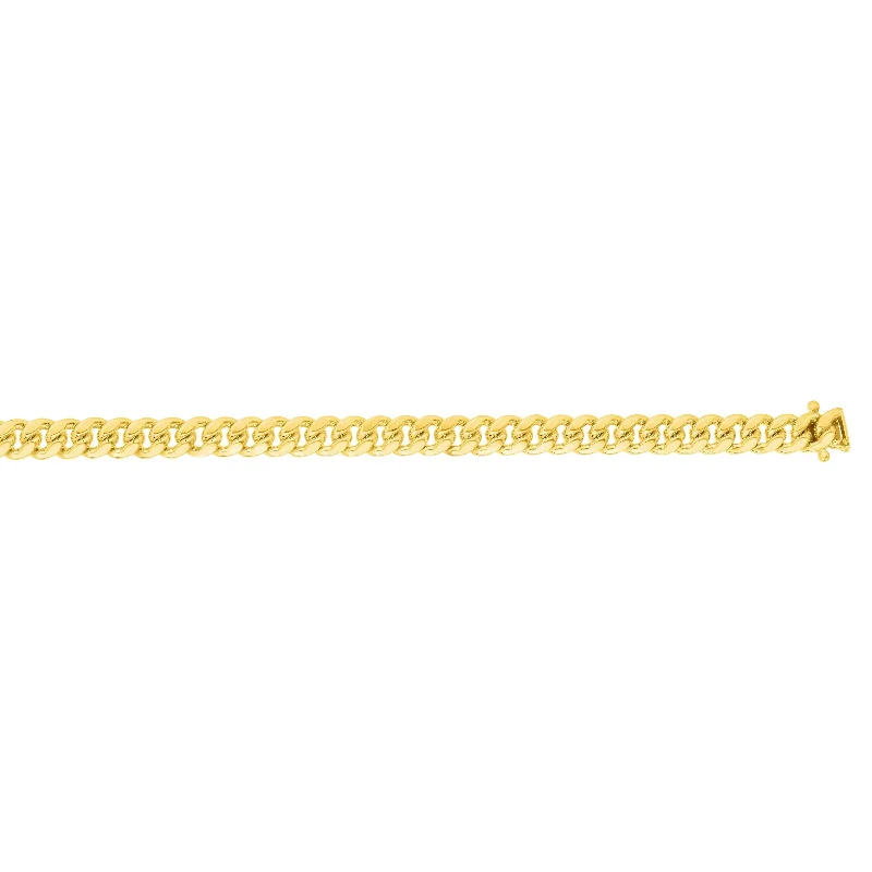 14kt Gold 8.75 inches Yellow Finish 9.2mm Polished New Miami Cuban Bracelet with Box Clasp