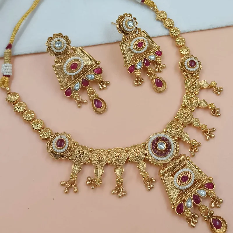 Padmawati Bangles Gold Plated Pota Stone And Pearls Necklace Set