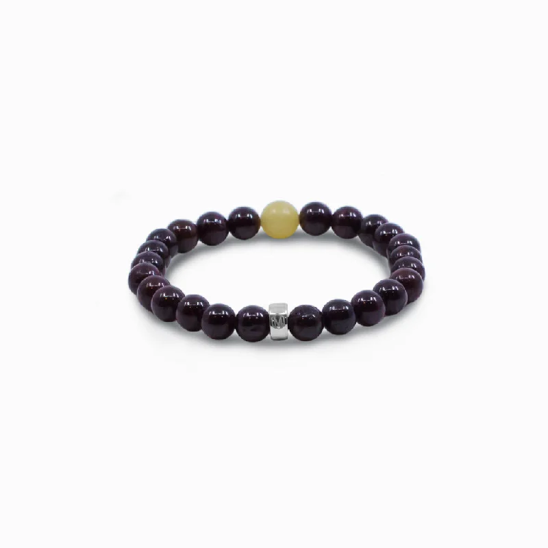 Garnet and Yellow Calcite Bead Bracelet